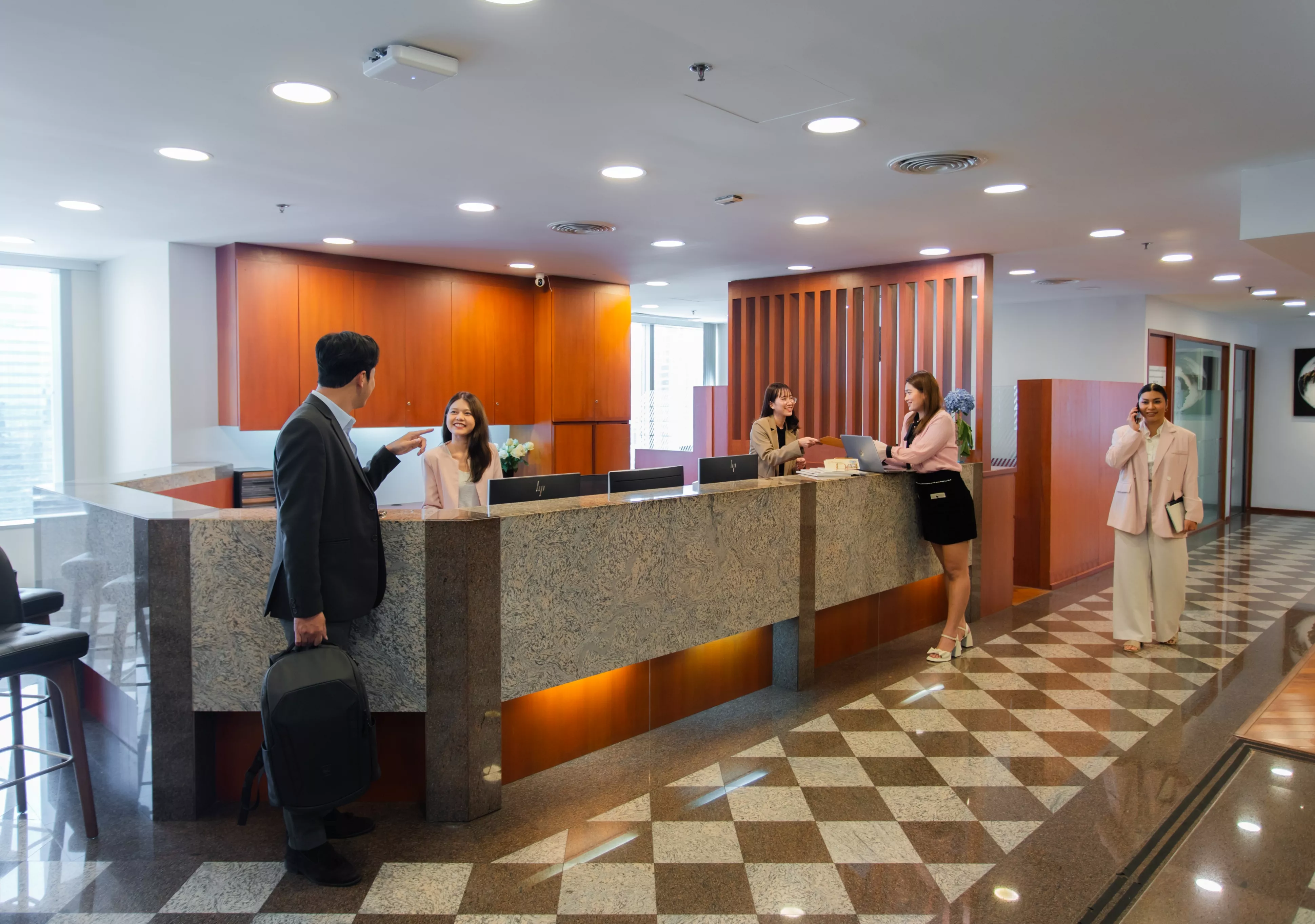 Serviced Office, Mercury Tower, Bangkok, Thailand, Reception Area